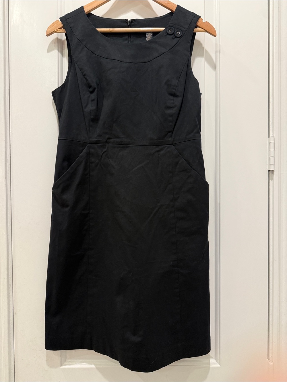 Banana Republic Black Sleeveless Midi Sheath Dress